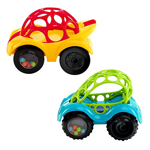 Product Cover Bright Starts O Ball 1-Piece Rattle & Roll Car, Assorted Colors