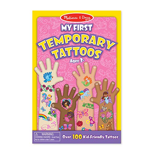 Product Cover Melissa & Doug My First Temporary Tattoos: 100+ Kid-Friendly Tattoos - Rainbows, Fairies, Flowers, and More (Great Gift for Girls and Boys - Best for 3, 4, 5, 6, 7 Year Olds and Up)