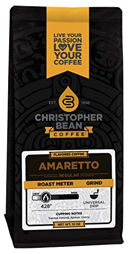 Product Cover Christopher Bean Coffee Flavored Whole Bean Coffee, Amaretto, 12 Ounce