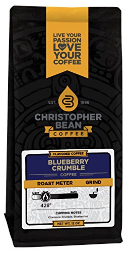 Product Cover Christopher Bean Coffee Flavored Whole Bean Coffee, Blueberry Crumble, 12 Ounce
