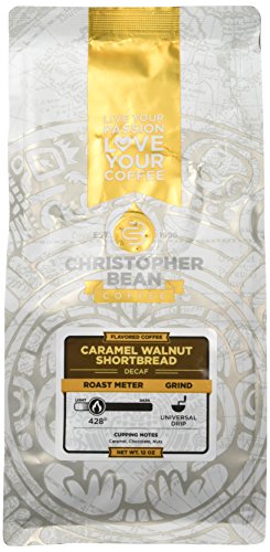 Product Cover Christopher Bean Coffee Flavored Caramel Walnut Shortbread Decaffeinated Ground coffee