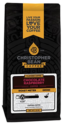 Product Cover Christopher Bean Coffee Flavored Whole Bean Coffee, Chocolate Raspberry, 12 Ounce