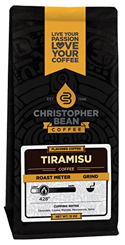 Product Cover Christopher Bean Coffee Flavored Whole Bean Coffee, Tiramisu, 12 Ounce