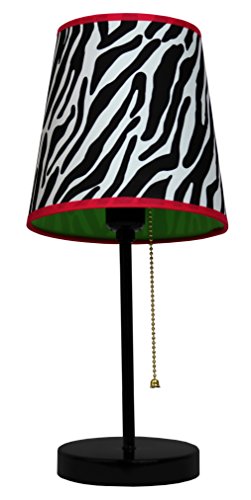 Product Cover Limelights LT3000-ZBA Fun Prints Table Lamp, Black/Zebra