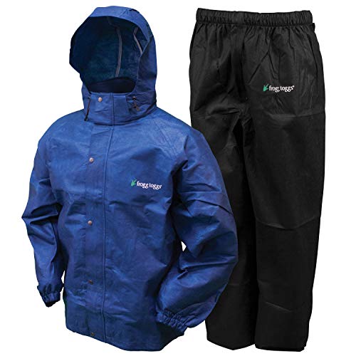 Product Cover Frogg Toggs Men's All Sport Rain Suit, Royal Blue Jacket/Black Pants, Large