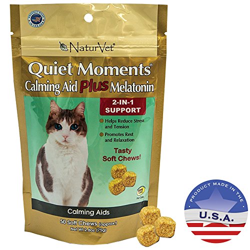 Product Cover NaturVet 50 Count Quiet Moments Calming Cat Plus Melatonin Soft Chew