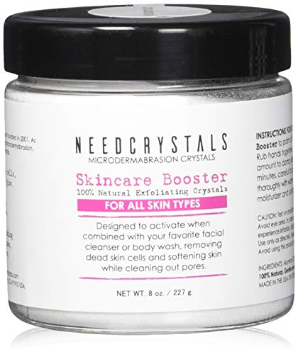 Product Cover NeedCrystals Microdermabrasion Crystals 8 oz. / 227g. DIY Face Scrub. Natural Facial Exfoliator for Dull or Dry Skin Improves Acne Scars, Blackheads, Pore Size, Wrinkles, Blemishes & Skin Texture