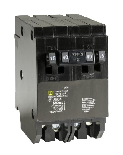 Product Cover Square D by Schneider Electric HOMT1515240CP Homeline 2-15-Amp Single-Pole 1-40-Amp Two-Pole Quad Circuit Breaker