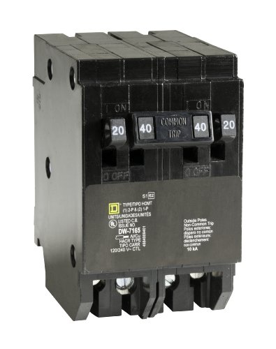 Product Cover Square D by Schneider Electric HOMT2020240CP Homeline 2-20-Amp Single-Pole 1-40-Amp Two-Pole Quad Circuit Breaker