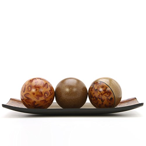 Product Cover Hosley's Brown Decorative Tray and Orb/ball Set- 15