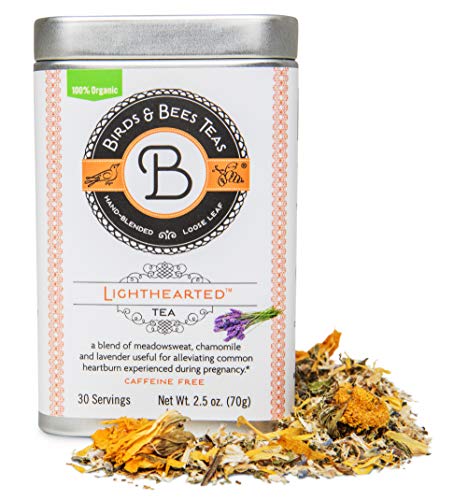 Product Cover Birds & Bees Teas - Organic Heartburn Relief for Acid Reflux and Pregnancy Heartburn Tea - Lighthearted Tea is a Delicious Natural Remedy for Pregnancy Heartburn Relief, 30 Servings, 2.5 oz