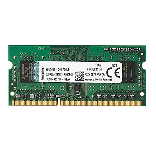 Product Cover Kingston Technology 4GB 1600MHz DDR3L PC3-12800 1.35V Non-ECC CL11 SODIMM Intel Laptop Memory KVR16LS11/4