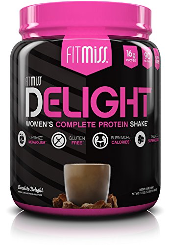 Product Cover FitMiss Delight Protein Powder, Healthy Nutritional Shake for Women, Whey Protein, Fruits, Vegetables and Digestive Enzymes, Support Weight Loss and Lean Muscle Mass, Chocolate, 1.2 Pound