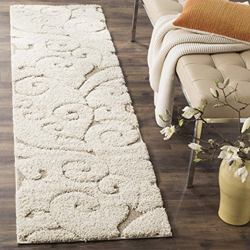 Product Cover Safavieh Florida Shag Collection SG455-1113 Scrolling Vine Cream and Beige Graceful Swirl Area Rug (2'3