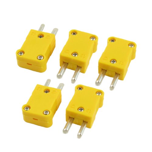 Product Cover uxcell 5 Pcs Yellow Plastic Case SMPW-K-M K Type Thermocouple Wire Connector