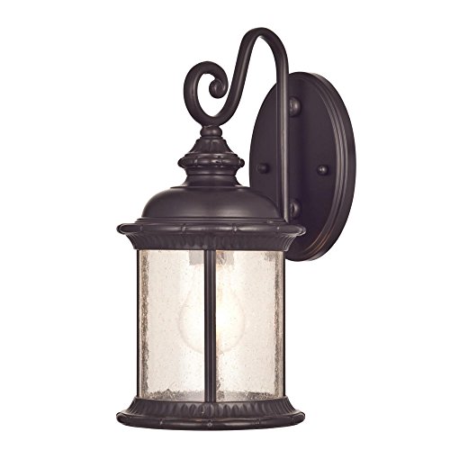 Product Cover Westinghouse Lighting 6230600 New Haven One-Light Exterior Wall Lantern on Steel with Clear Seeded Glass, Oil Rubbed Bronze Finish