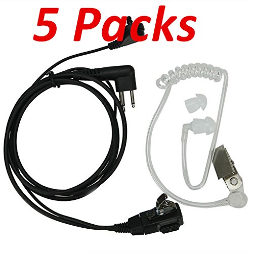Product Cover 5Pack 2-Pin Earpiece Headset Covert Acoustic Tube Earpiece Headset Compatible for Motorola Radio CLS1110 CLS 1110 CLS1410 CLS 1410 Ct150 Ct250 Ct450 Ct450Ls GP68 GP88 GP2000 GP3188 CP040 A8 (5 Packs)