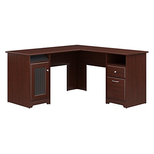Product Cover Bush Furniture Cabot L Shaped Computer Desk in Harvest Cherry