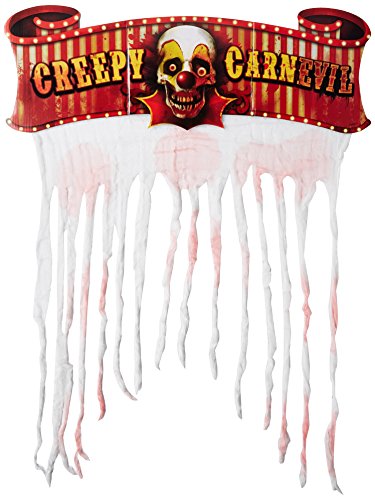 Product Cover Creepy Carnival Doorway Curtain | Cardboard Sign w/Gauze