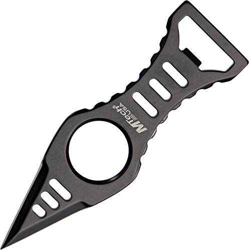 Product Cover MTech USA MT-20-27B Neck Knife, Black Double-Edge Blade with Finger Ring, Steel Handle, 4.45-Inch