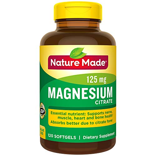 Product Cover Nature Made Magnesium Citrate 125 mg Softgels, 120 Count for Nutrition Support† (Packaging May Vary)