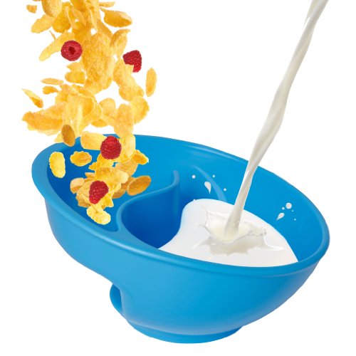 Product Cover Obol - The Original Never Soggy Cereal Bowl With The Spiral Slide Design 'n Grip - Med Blue