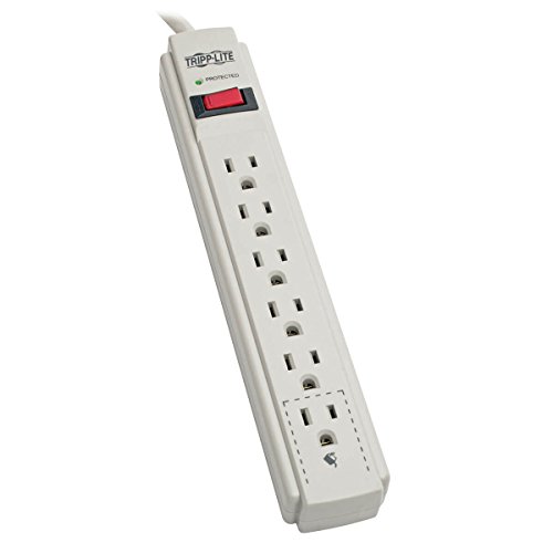 Product Cover Tripp Lite 6 Outlet Surge Protector Power Strip, 8ft. Cord, Right Angle Plug, 20K Insurance & (TLP608)