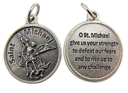 Product Cover Religious Gifts Archangel Saint St Michael with Prayer Protection Medal Pendant, 3/4 Inch