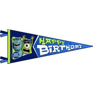 Product Cover Hallmark Monsters University Inc. Happy Birthday Banner Pennant (1ct)