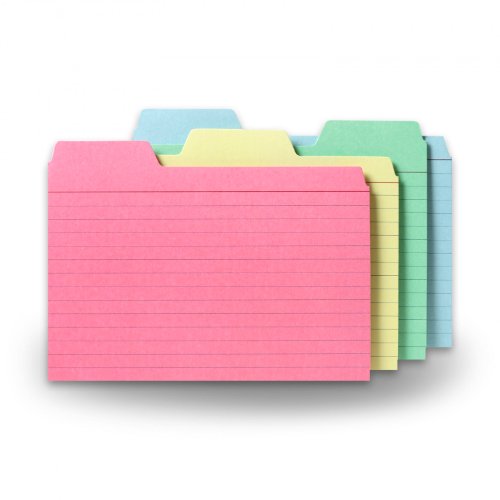 Product Cover Find-It Tabbed Index Cards, 4 x 6 Inches, Assorted Colors, 48-Pack (FT07218)