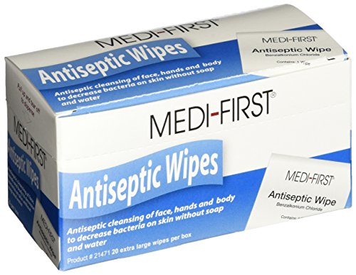 Product Cover Medi-First Antiseptic Wipes, Benzalkonium Chloride Cleansing Towelettes, 20 Pack - 21471
