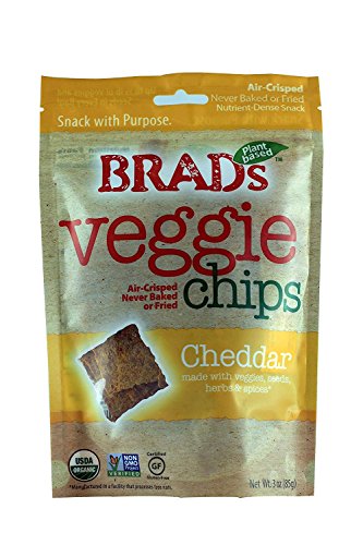 Product Cover Brad's Raw Chips, Cheddar Vegan Snack (Gluten Free & Organic), Buy TWELVE and SAVE per Bag, Each Bag is 3 Ounces (Pack of 12)