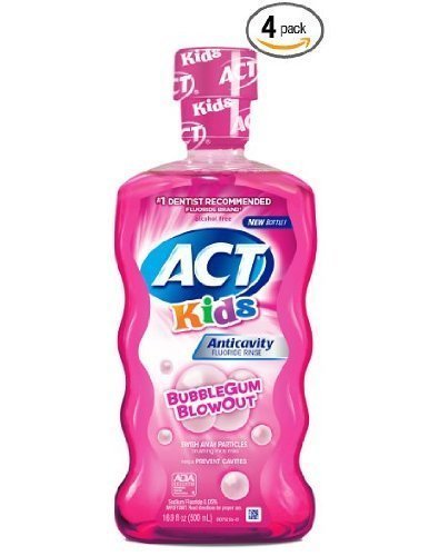 Product Cover ACT Kids Anticavity Fluoride Mouthwash, Bubble Gum Blow Out 16.9 oz. (Pack of 4)