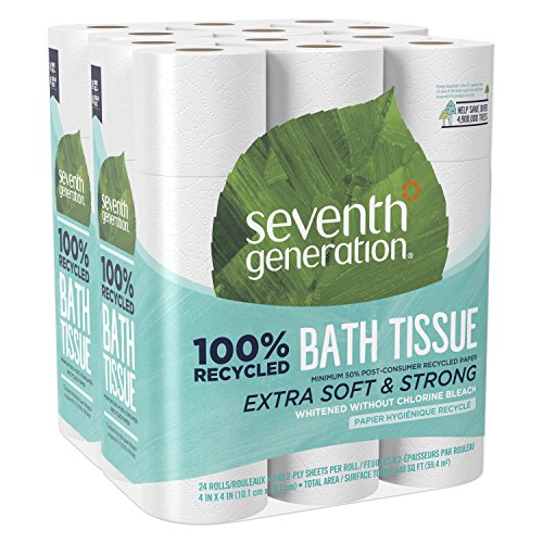Product Cover Seventh Generation White Toilet Paper 2-ply 100% Recycled Paper 24 Rolls (pack of 2)
