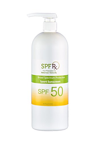 Product Cover SPF Rx SPF 50 Sport Lotion - Water Resistant Sunscreen -  Broad Spectrum UVA & UVB Protection - Non Greasy Residue Sunblock Bulk, 1 Quart