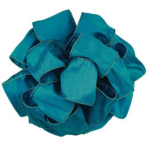 Product Cover Offray Anisha Wired Edge Ribbon, 2-1/2-Inch by 10-Yard, Deep Teal