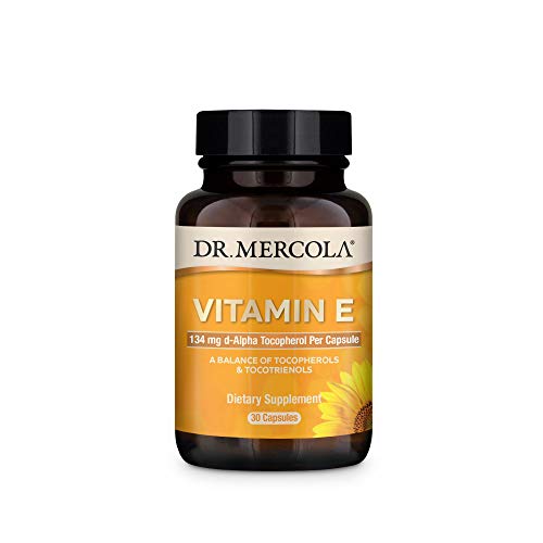 Product Cover Dr. Mercola Vitamin E Supplement - 30 Capsules - 134mg - Balanced Blend Of Tocopherols And Tocotrienols - Made With Sunflower Oil - Contains No Soy - D-Alpha Tocopherol