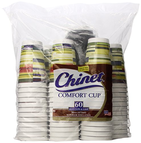 Product Cover Chinet Comfort Cup and Lids, 60 Count 16 oz (Styles May Vary)
