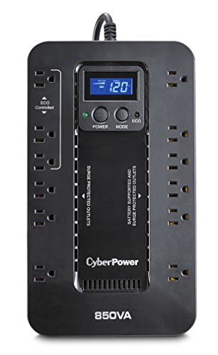 Product Cover CyberPower EC850LCD Ecologic UPS System, 850VA/510W, 12 Outlets, ECO Mode, Compact