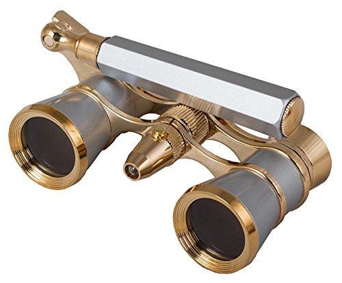 Product Cover Levenhuk Broadway 325N Opera Glasses (Silver Theater Binoculars with LED Light and Extendable Handle)