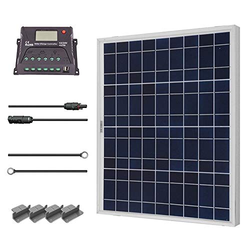 Product Cover Renogy 50 Watts 12 Volts Polycrystalline Solar Starter Kit with 10Amp PWM Charge Controller,  Z brackets for RVs, Trailers, Boats, Sheds, and Cabins