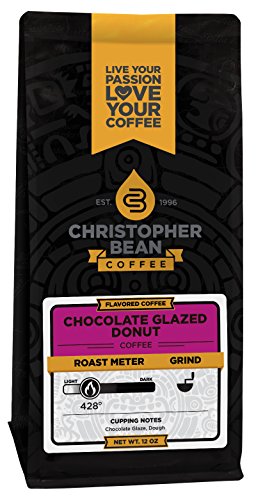 Product Cover Christopher Bean Coffee Decaffeinated Ground Coffee, Chocolate Glazed Donut, 12 Ounce