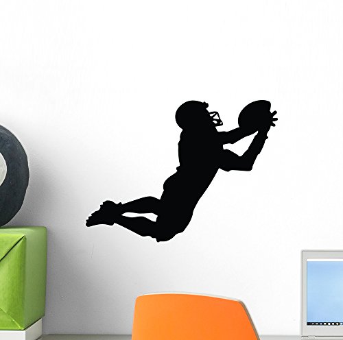 Product Cover Wallmonkeys Football Silhouette Wall Decal Peel and Stick Graphic (12 in W x 9 in H) WM291857