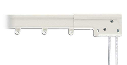 Product Cover Graber Super Heavy Duty Traverse Curtain Rod 48-84 Inch, White (Center Draw)