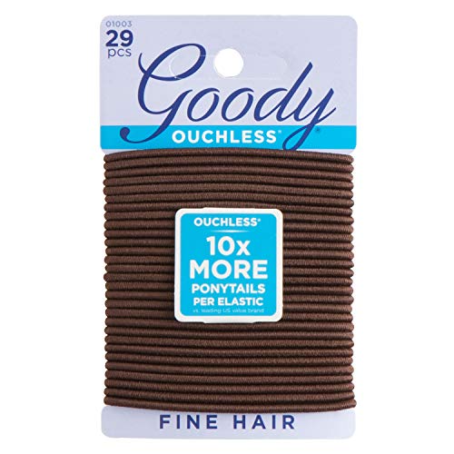 Product Cover Goody Hair Women's Ouchless Hair Elastics, Brown, 29 Count