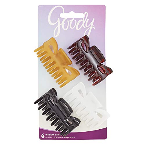 Product Cover Goody Hair Classics Women's Medium Claw Hair Clip, Assorted Colors 4 ea, 4 Count (Pack of 1)