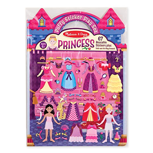 Product Cover Melissa & Doug Puffy Sticker Play Set, Princess (Reusable Activity Book, 67 Stickers, Great for Travel, Great Gift for Girls and Boys - Best for 4, 5, 6, 7 and 8 Year Olds)
