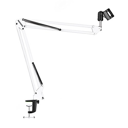 Product Cover NEEWER White Broadcasting Studio Microphone Suspension Boom Scissor Arm stand, Extended up to 80cm (31.5