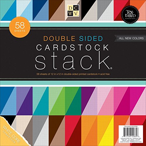 Product Cover DCWV Double Sided Cardstock Stack, Textured, 58 Sheets, 12 x 12 inches