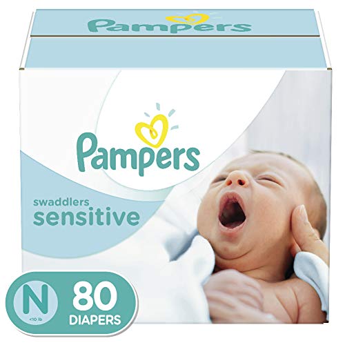 Product Cover Diapers Newborn / Size 0 (80 Count) (< 10 lb) - Pampers Swaddlers Sensitive Disposable Baby Diapers, Super Pack